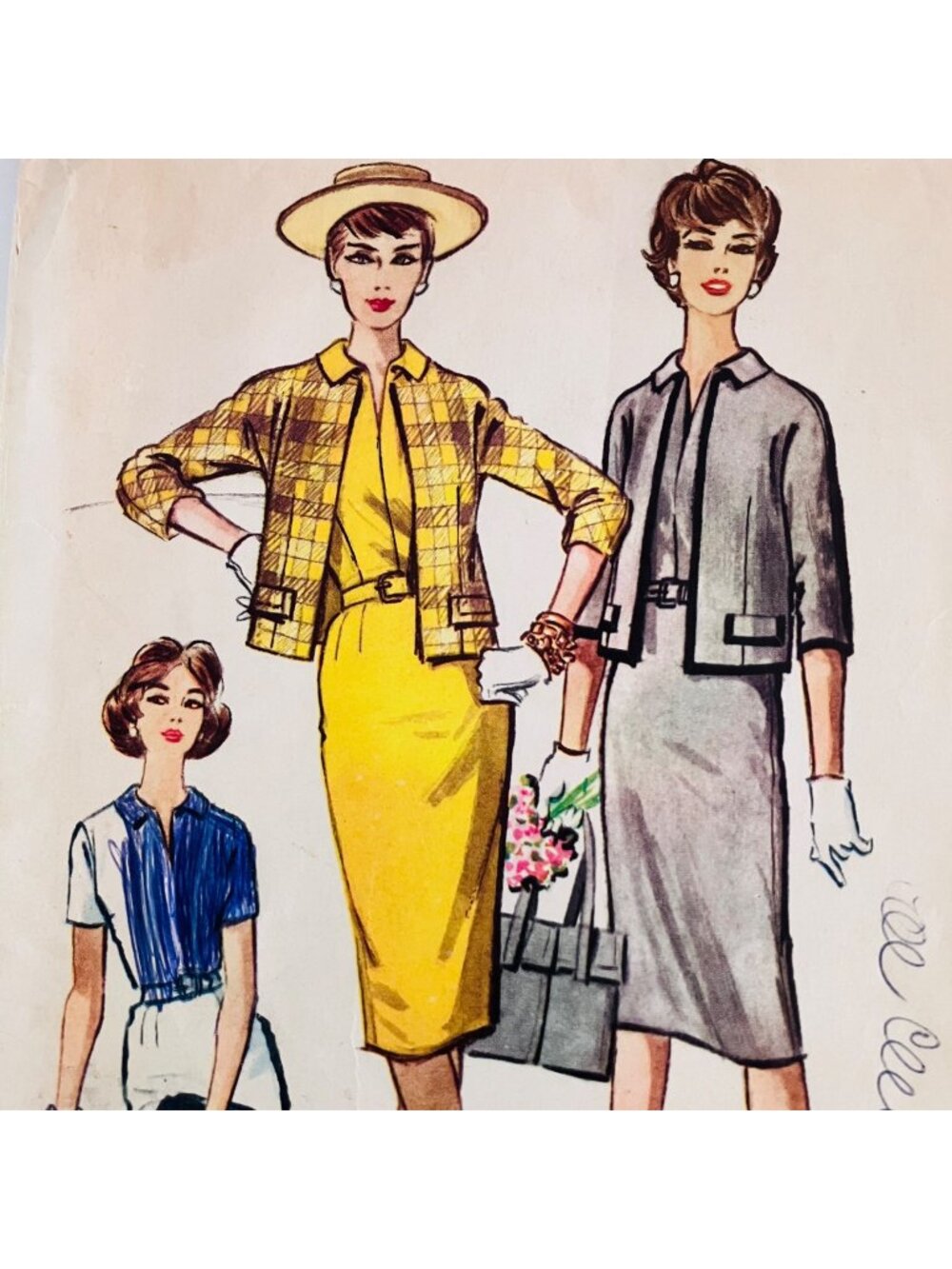 50s Vintage McCall's 5029 Dress & Jacket Sewing Pattern Sz 14 B34  CC